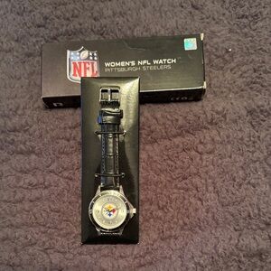 NFL Pittsburgh Steelers Women's Watch - Black and Silver